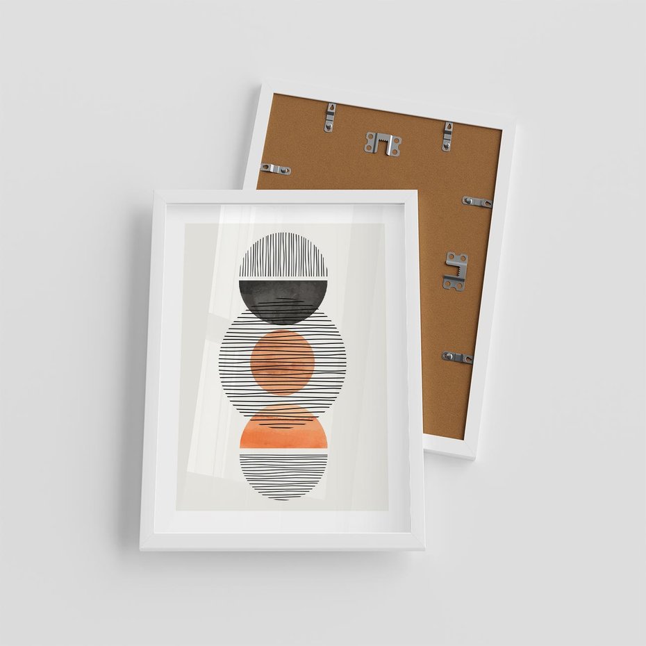 Plakat w ramie 30x40 - Geometryczna Abstrakcja - abstrakcja, nowoczesny obraz - rama biała