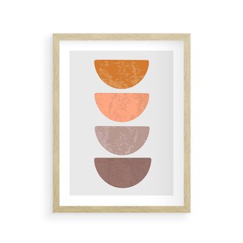 Plakat w ramie 30x40 - Minimalizm i Geometria - minimalistyczny obraz, mid-century styl - rama drewno