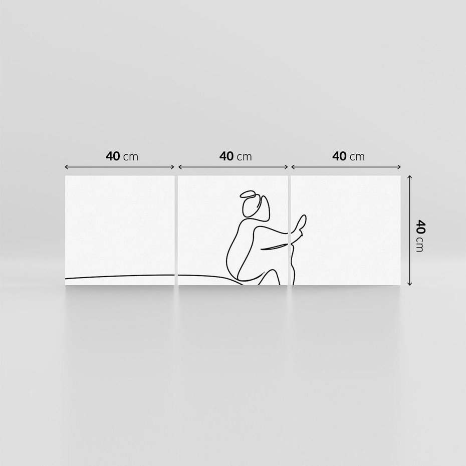 Obraz na płótnie 120x40 - Linie Wewnętrznej Refleksji - line art, szkic