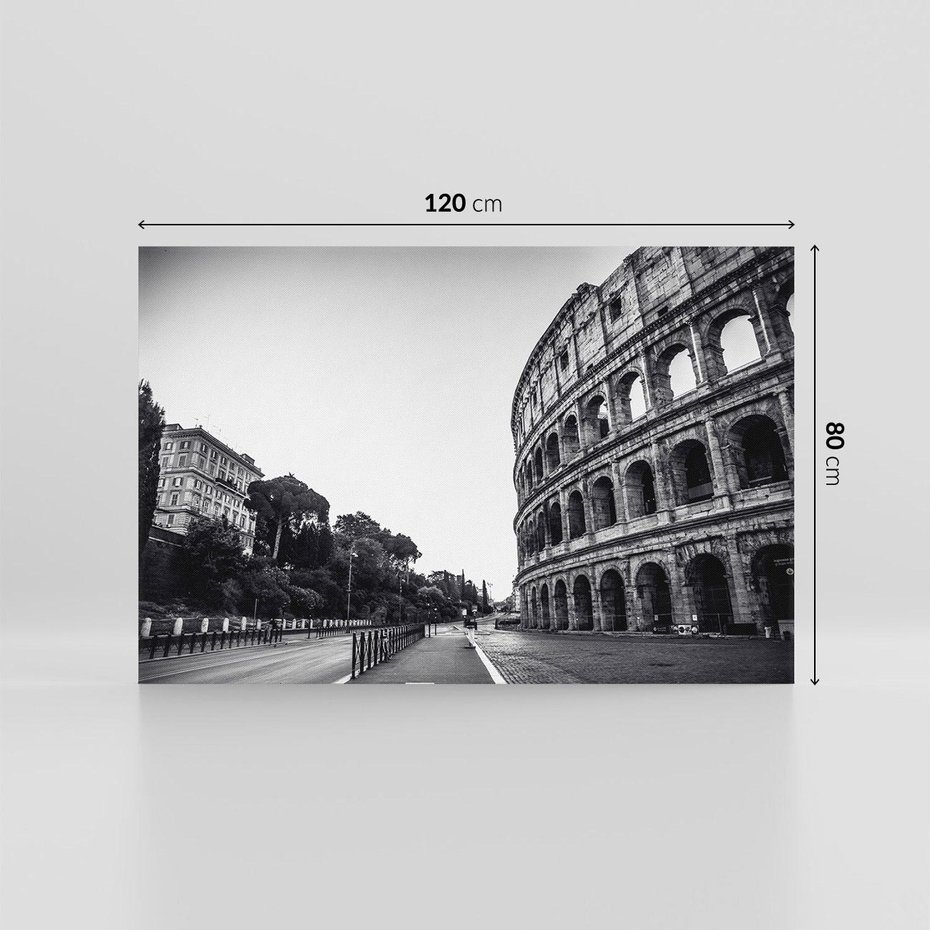 Obraz na płótnie 120x80 - Echa Historii - czarno biała fotografia, koloseum
