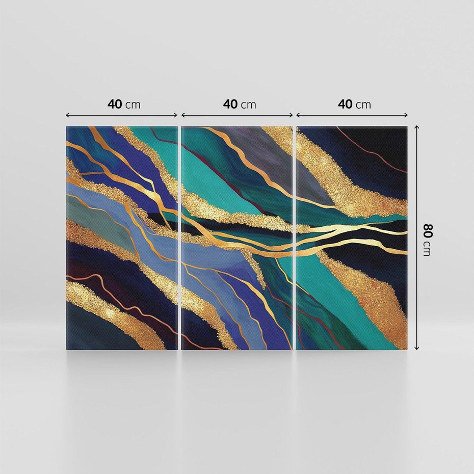 Obraz na płótnie 120x80 - Sztorm malarskich emocji - marmur, abstrakcyjna grafika