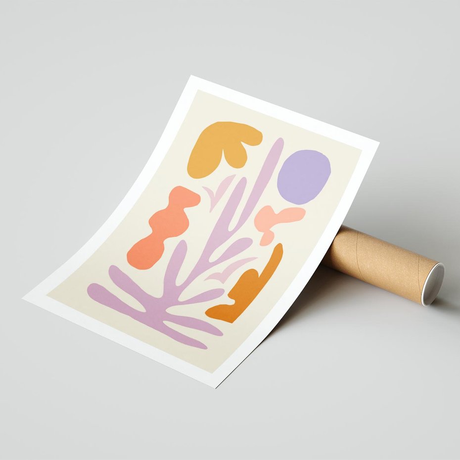 Plakat bez ramy 50x70 - Przenikająca Harmonia - abstrakcyjny obraz, pastelowe kolory