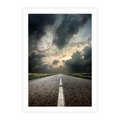 Plakat bez ramy 50x70 - magia nocnej drogi - droga, księżyc