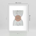 Plakat w ramie 50x70 - Przenikające Widzenia - półkola, koło - rama biała