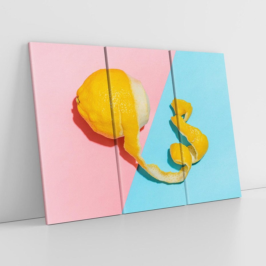 Obraz na płótnie 120x80 - Cytryna Pastel Abstrakcja - cytryna, pastel