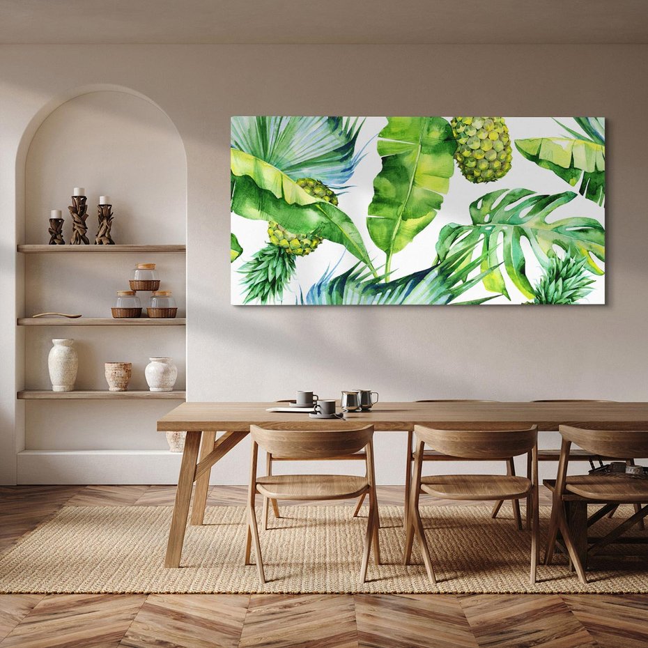 Obraz na płótnie 120x60 - Oaza Natury - liście, tropikalne