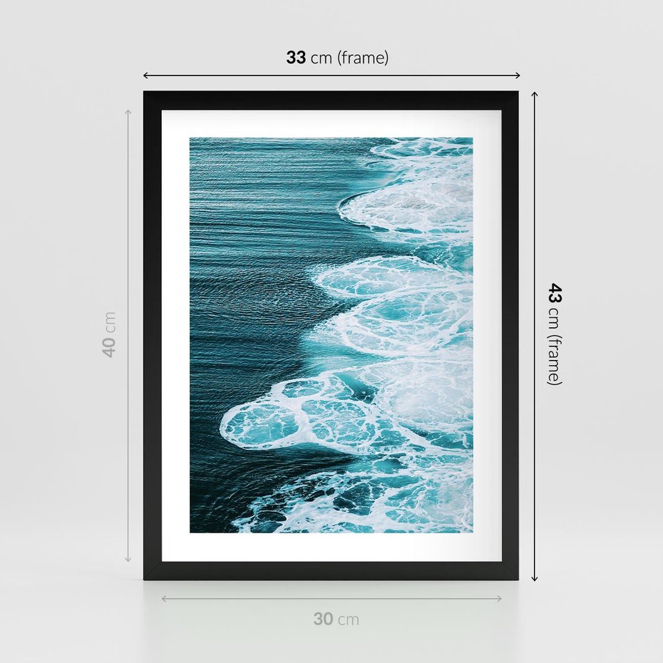Plakat w ramie 30x40 - Morska potęga - morze, ocean - rama czarna
