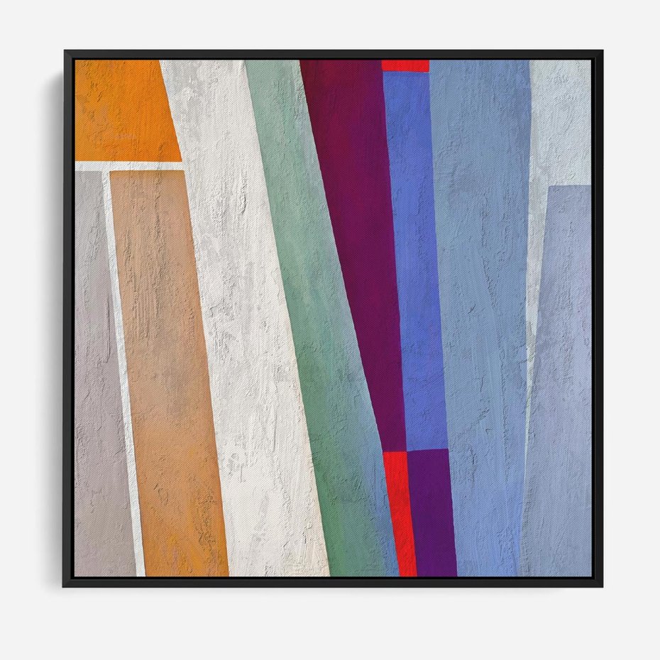 Obraz w ramie 50x50 - Księga Ukrytych Odbić - abstrakcyjne dziwne kształty, olejny obraz - rama czarna