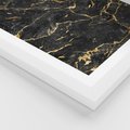 Plakat w ramie 40x50 - Egzotyczny Blask - marmur, złoto - rama biała
