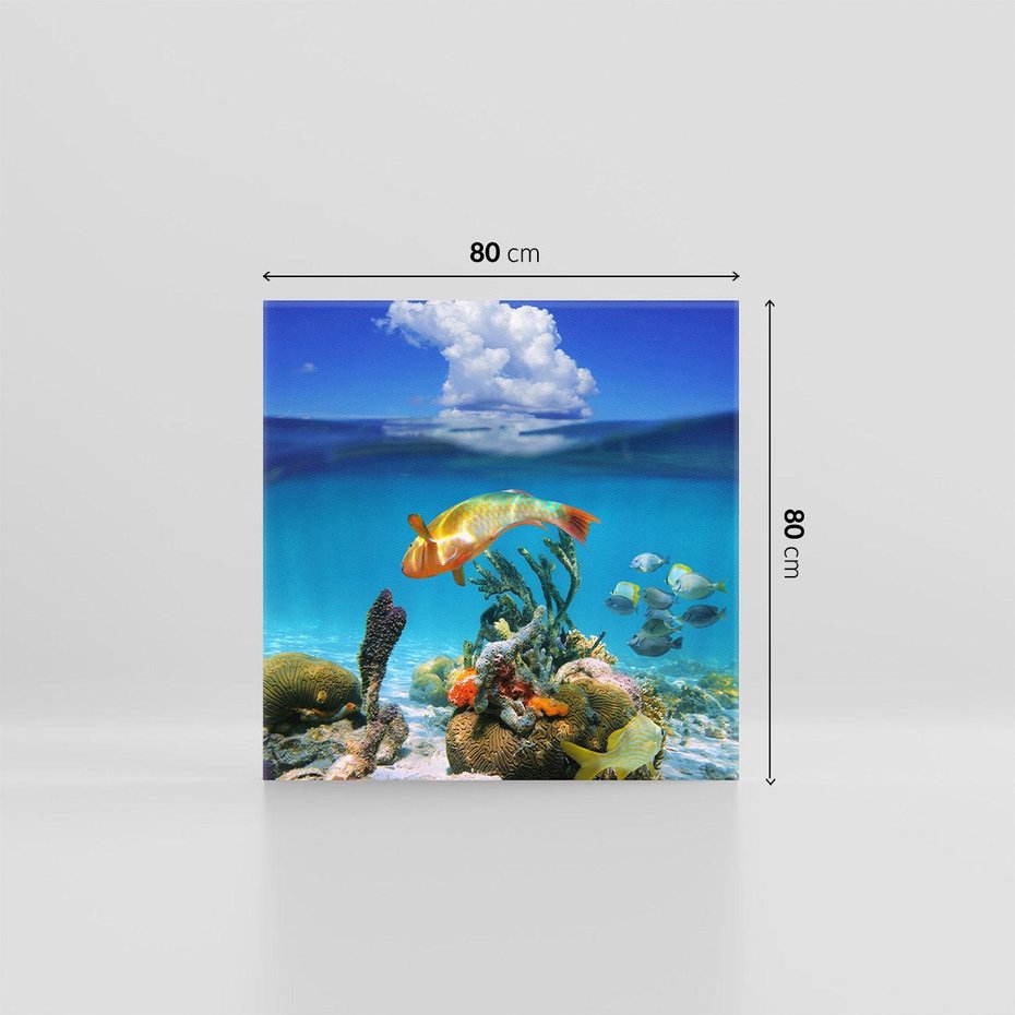 Obraz na płótnie 80x80 - Podwodna rafa koralowa: kolorowy oceanowy świat - rafa, koralowa