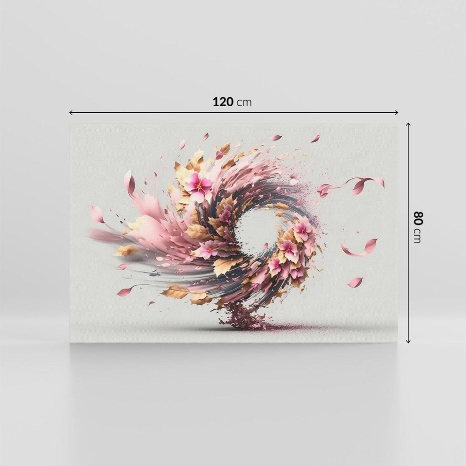 Obraz na płótnie 120x80 - Kwiatowy Wir - nowoczesna grafika komputerowa, wir z kwiatów