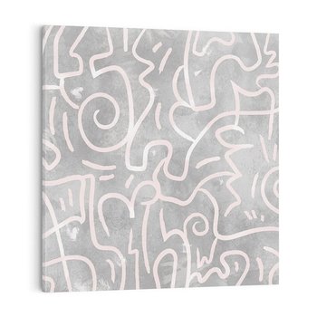 Obraz na płótnie 50x50 - Sploty odblasków i zawirowań - abstrakcyjne rysunki, wzorek