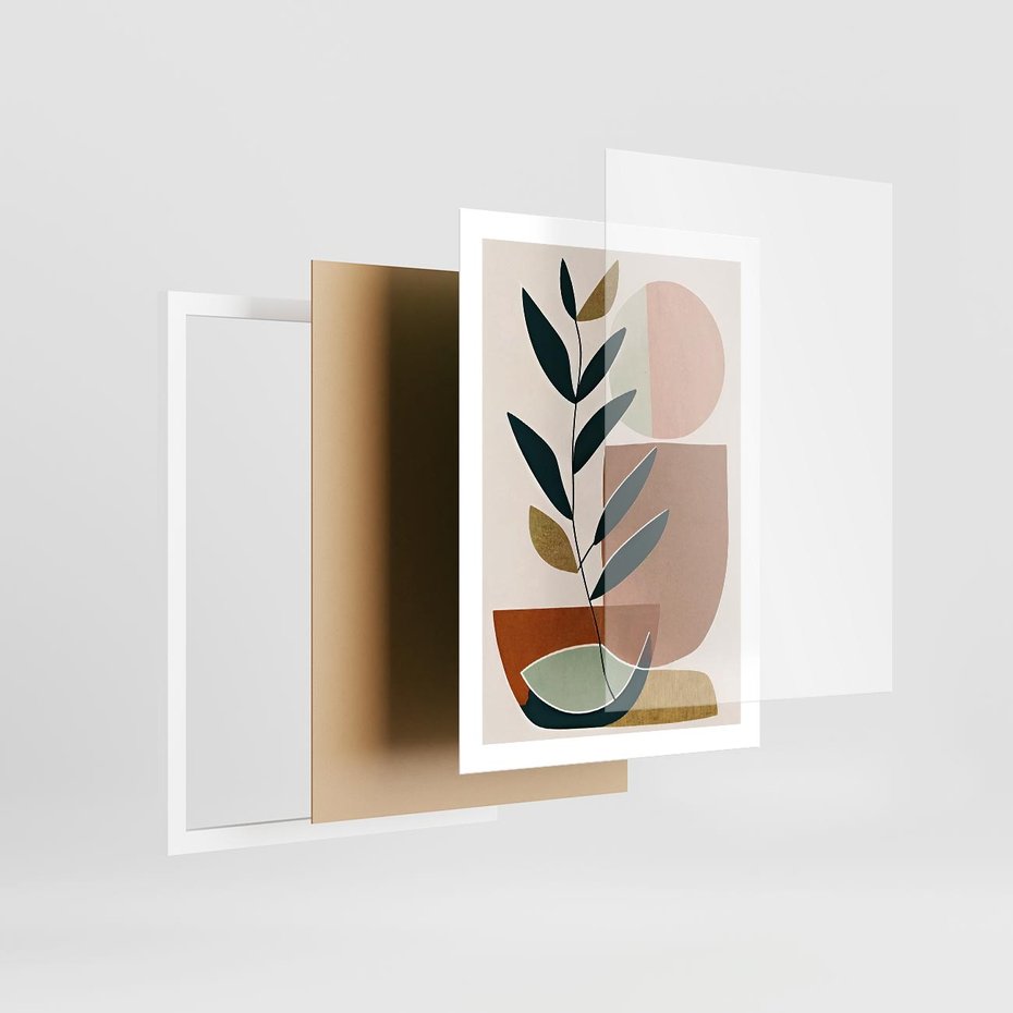 Plakat w ramie 50x70 - Boho Taniec Stylu - boho obraz, abstrakcja - rama biała