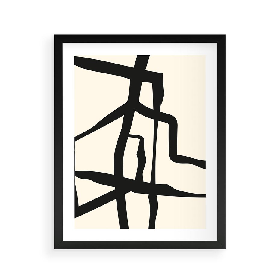 Plakat w ramie 40x50 - Impresje Wymiaru - linie, abstrakcja - rama czarna