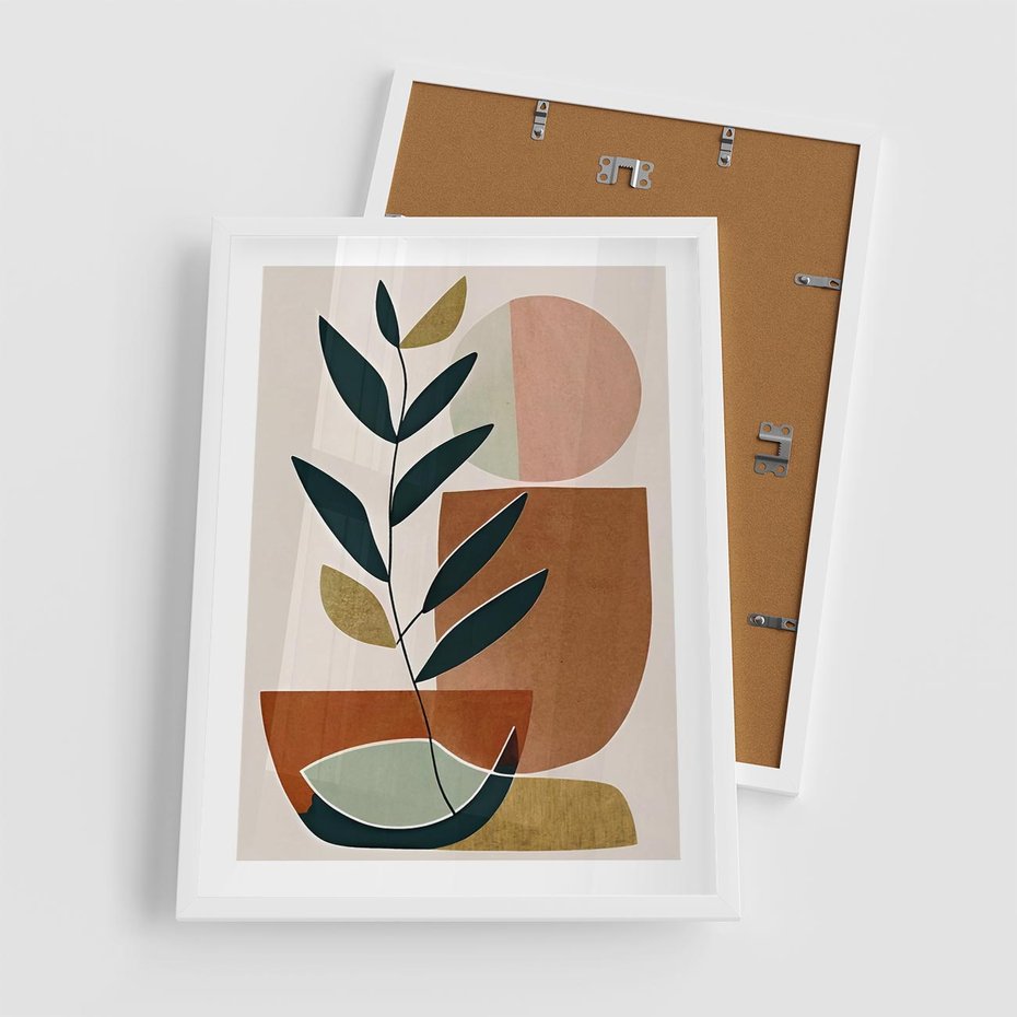 Plakat w ramie 50x70 - Boho Taniec Stylu - boho obraz, abstrakcja - rama biała