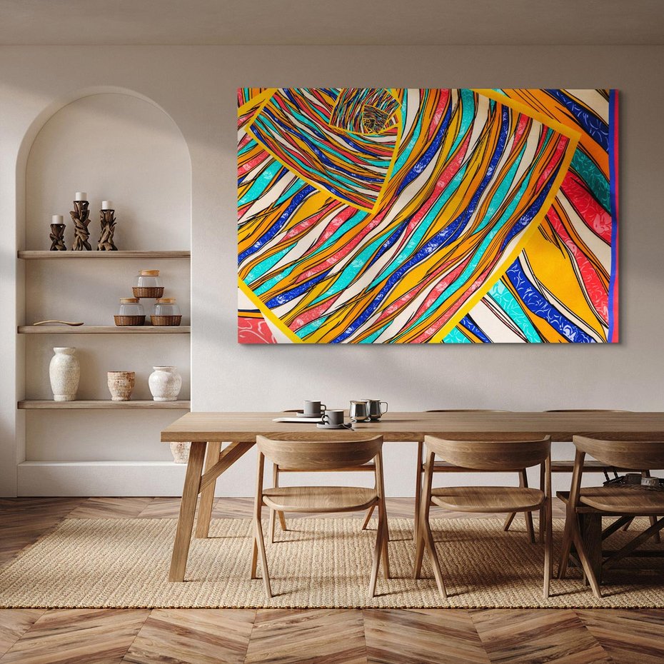 Obraz na płótnie 120x80 - Eksplozja Abstrakcyjnych Barw - abstrakcja