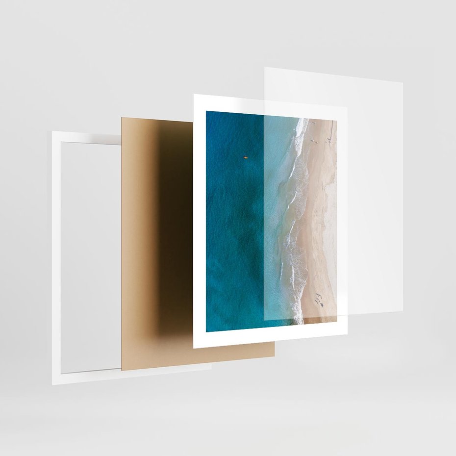 Plakat w ramie 40x50 - Spokój nad morzem - morze, plaża - rama biała