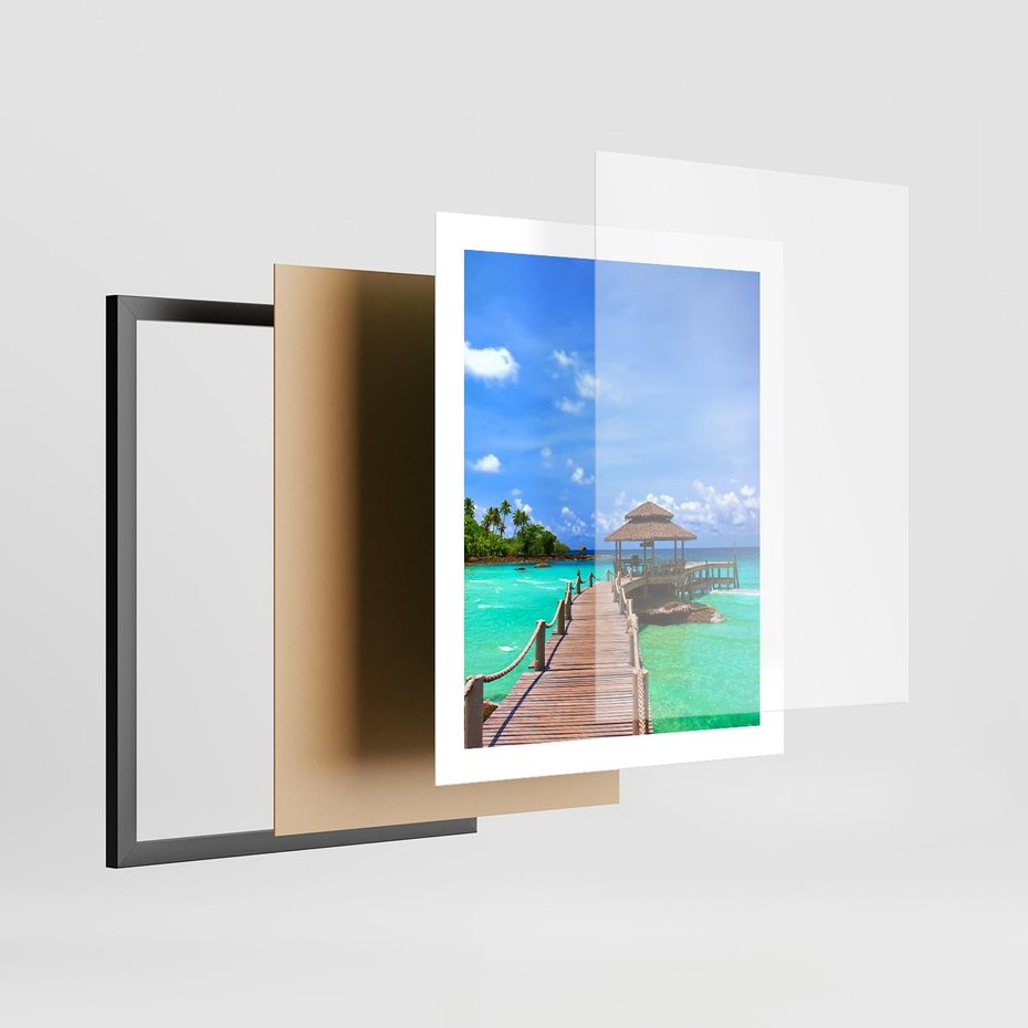 Plakat w ramie 40x50 - Magia tropikalnego oceanu - ocean, tropiki - rama czarna