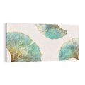 Obraz na płótnie 100x50 - Złota Melodia Liści - złote, turkusowe liście miłorzębu