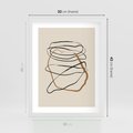 Plakat w ramie 30x40 - Bezczasowe Kontury - abstrakcyjne linie, zaplątane - rama biała