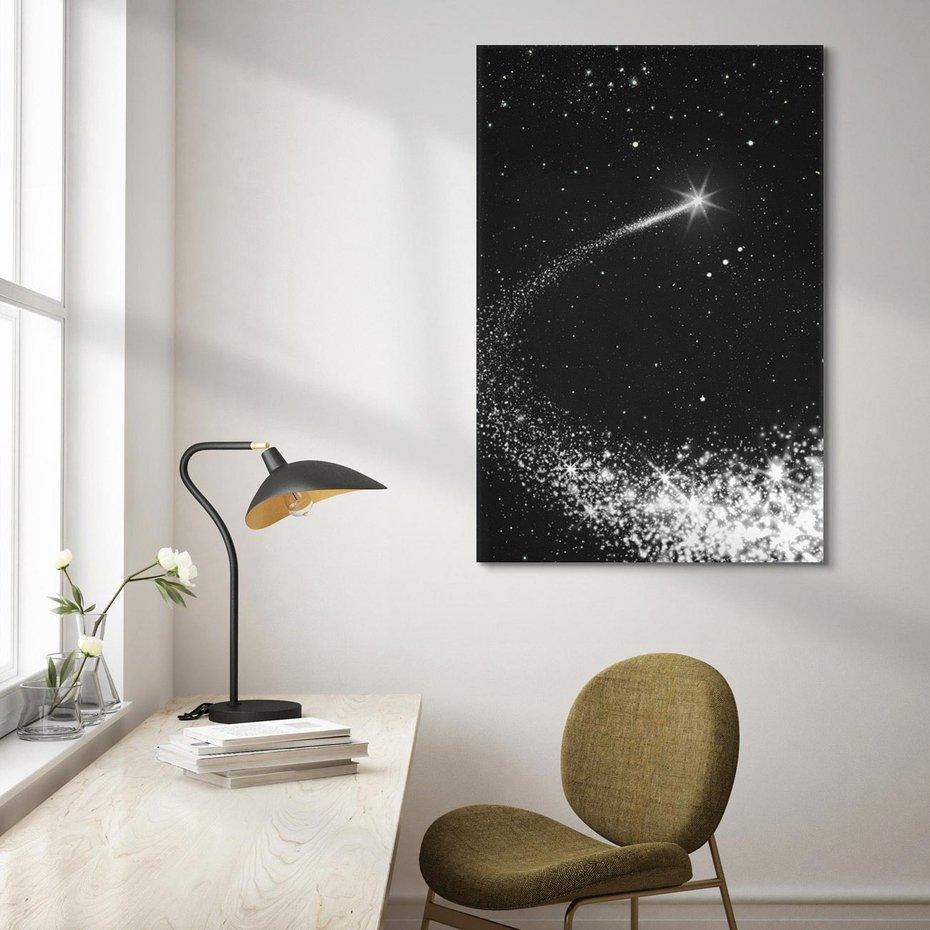 Obraz na płótnie 50x70 - Kometa wśród gwiazd - kometa, gwiazdy