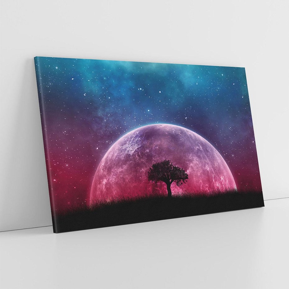Obraz na płótnie 70x50 - Tajemnicza obecność kosmosu - księżyc, kosmos