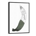 Obraz w ramie 50x70 - Rozkwitające Barwy Akwareli - minimalistyczny plakat, banan - rama czarna