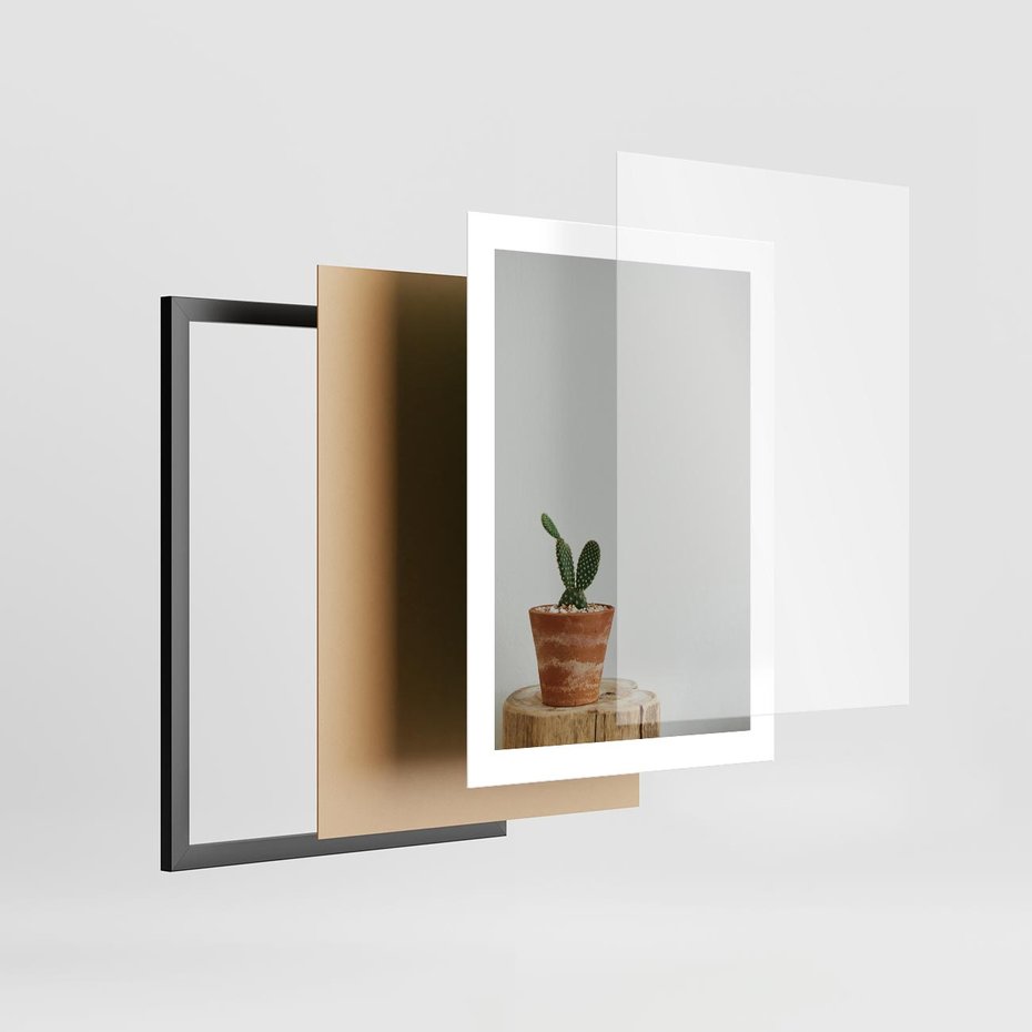 Plakat w ramie 30x40 - Kaktus w Doniczce - minimalizm, kaktur w doniczce - rama czarna