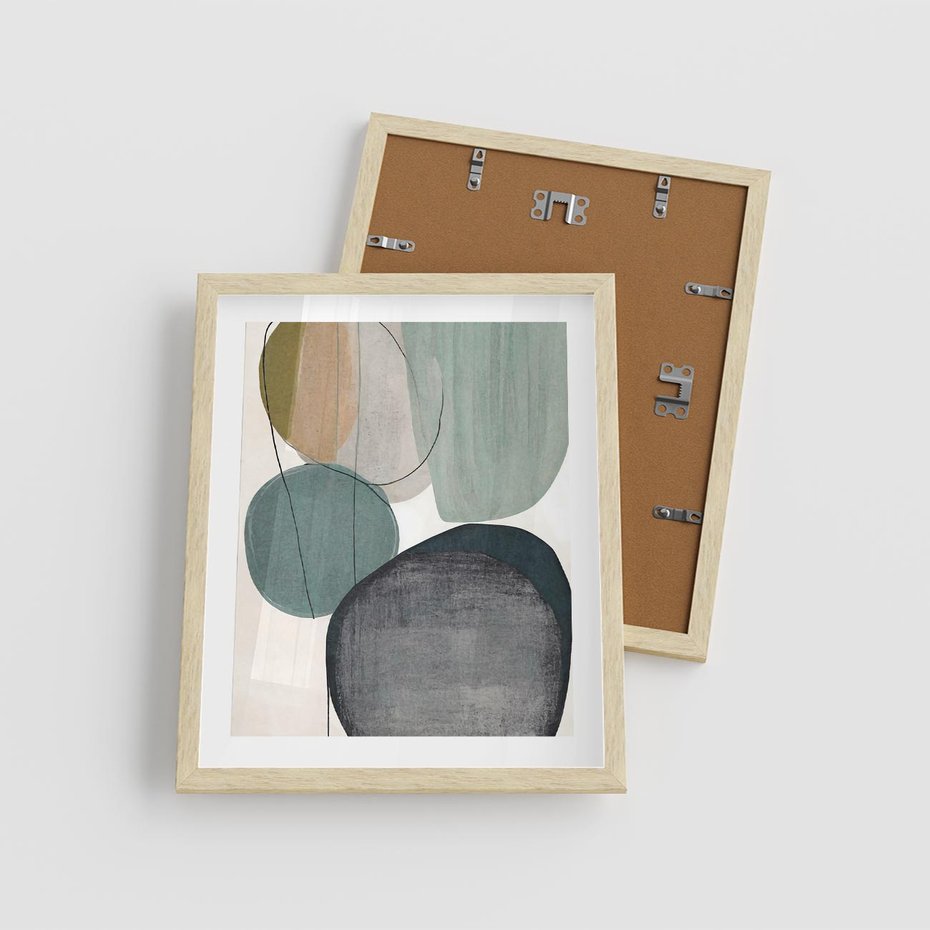 Plakat w ramie 40x50 - Plama za Plamą - abstrakcyjny obraz olejny, plamy - rama drewno