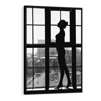 Obraz w ramie 70x100 - Piękno Kobiecej Formy - retro zdjęcie, czarno białe - rama czarna