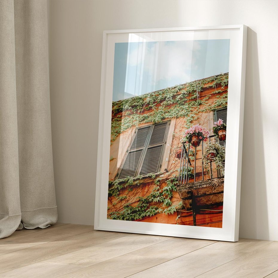 Plakat bez ramy 21x30 - Okno do włoskich budynków - włoskie, budynki