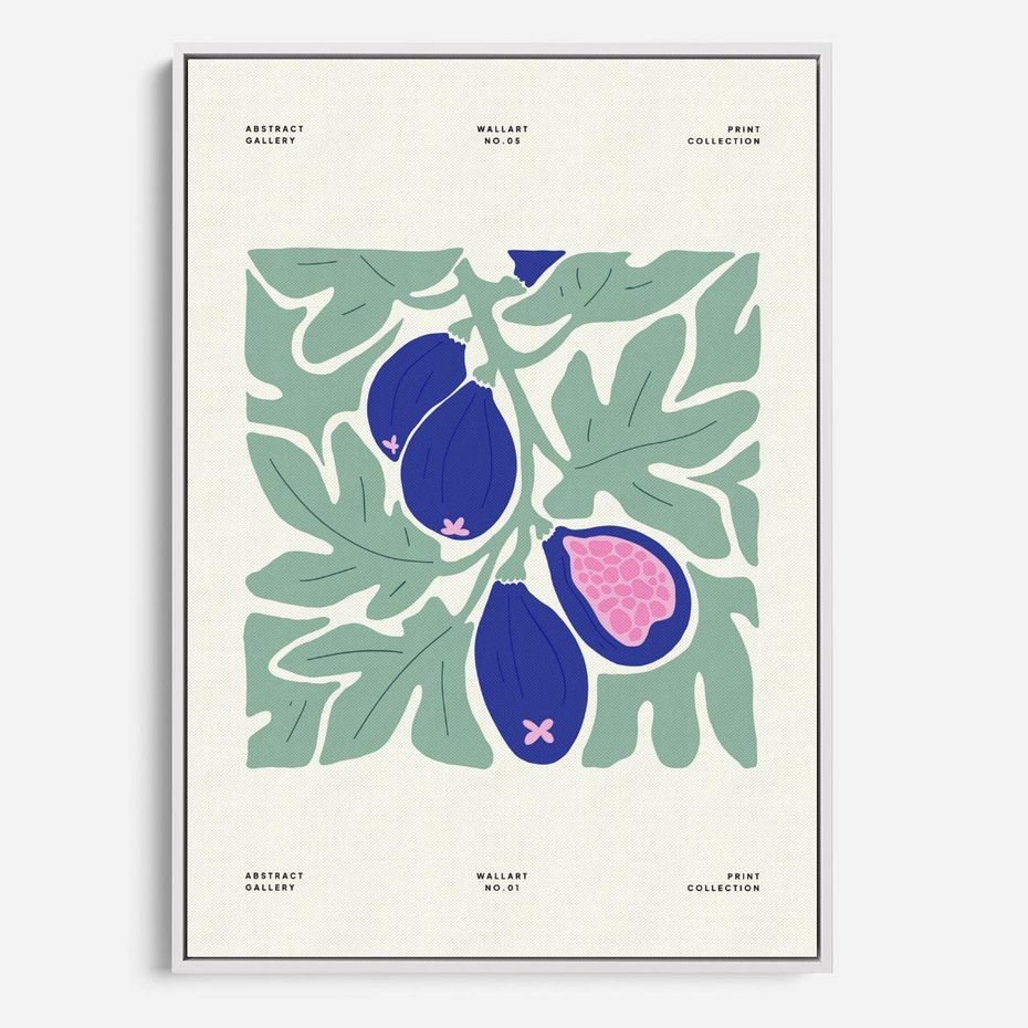 Obraz w ramie 80x120 - Symfonia Przestrzeni - figi, plakat - rama biała