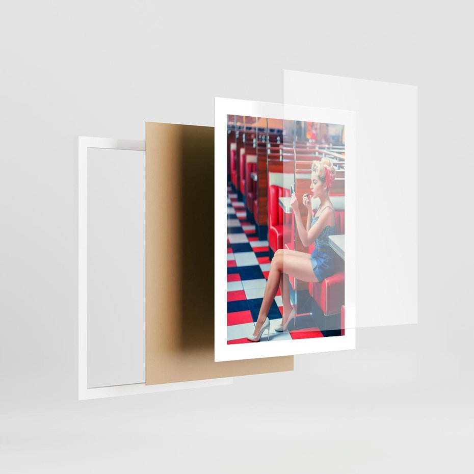 Plakat w ramie 30x40 - Ikoniczna Uroda - retro, Marylin Monroe - rama biała