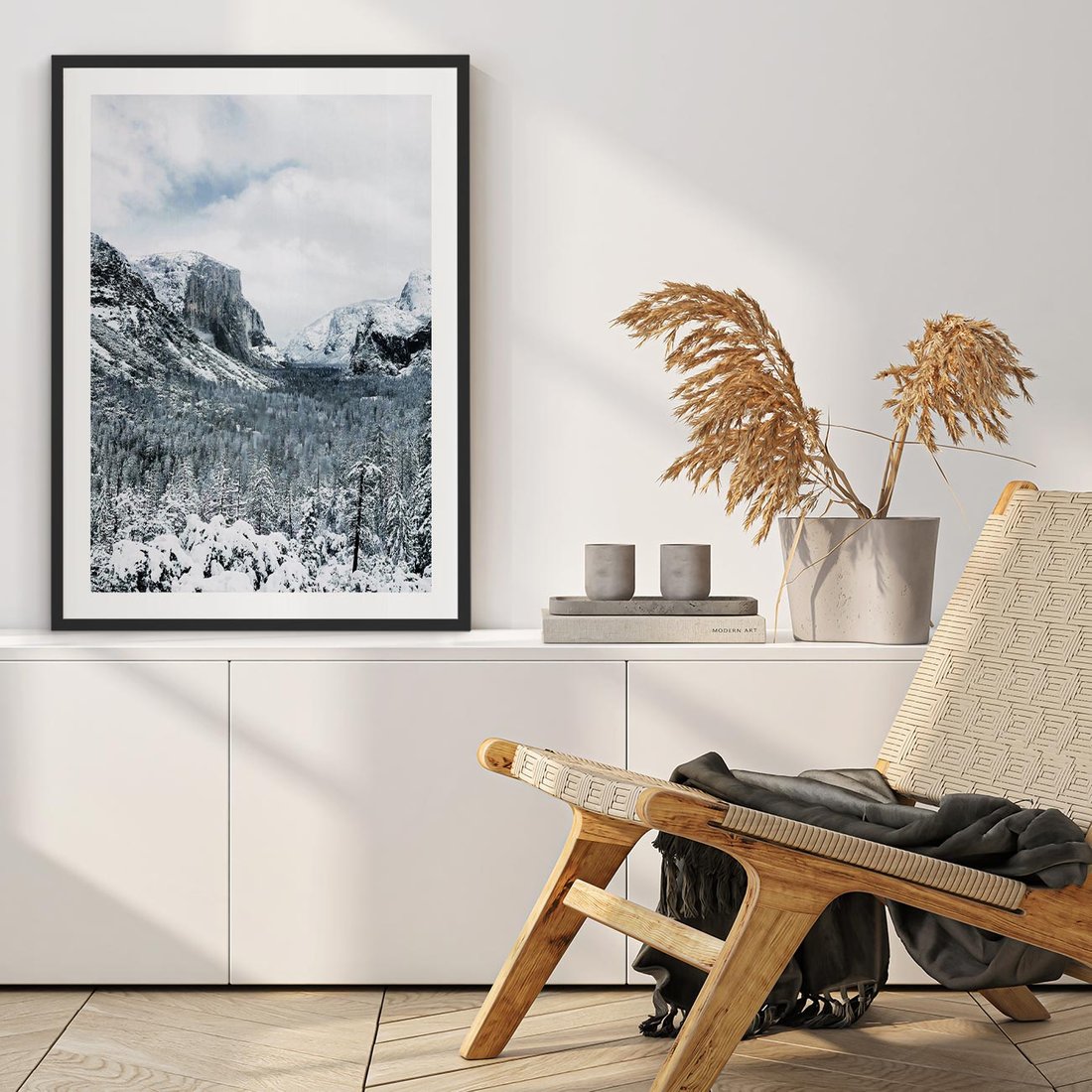 Plakat w ramie 50x70 - Góry Śnieżnej Krainy - góry, szczyty - rama czarna