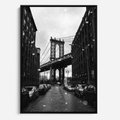 Obraz w ramie 50x70 - Ikona Miasta - Nowy Jork, most - rama czarna
