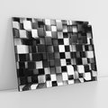 Obraz na płótnie 120x80 - Abstrakcyjna Szachownica: Gra Kolorów w 3D - 3D, abstrakcja