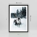 Plakat w ramie 50x70 - Świąteczna Przygoda - renifer, śnieg - rama czarna