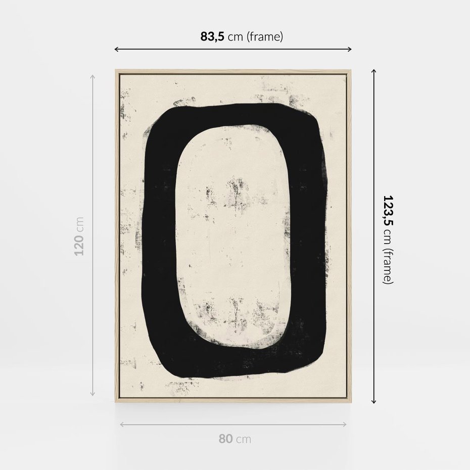 Obraz w ramie 80x120 - Wnętrza Kształtów - abstrakcja, minimalizm - rama drewno