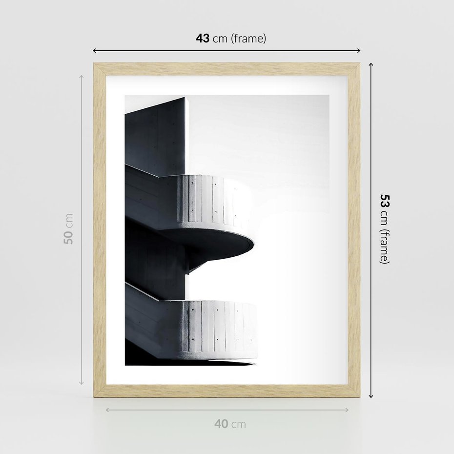 Plakat w ramie 40x50 - Elegancja Współczesności - architektura, nowoczesne formy - rama drewno