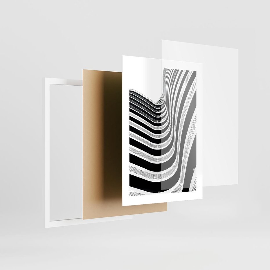 Plakat w ramie 30x40 - Nowoczesność w Monochromii - nowoczesna architektura, czarno białe zdjęcie - rama biała