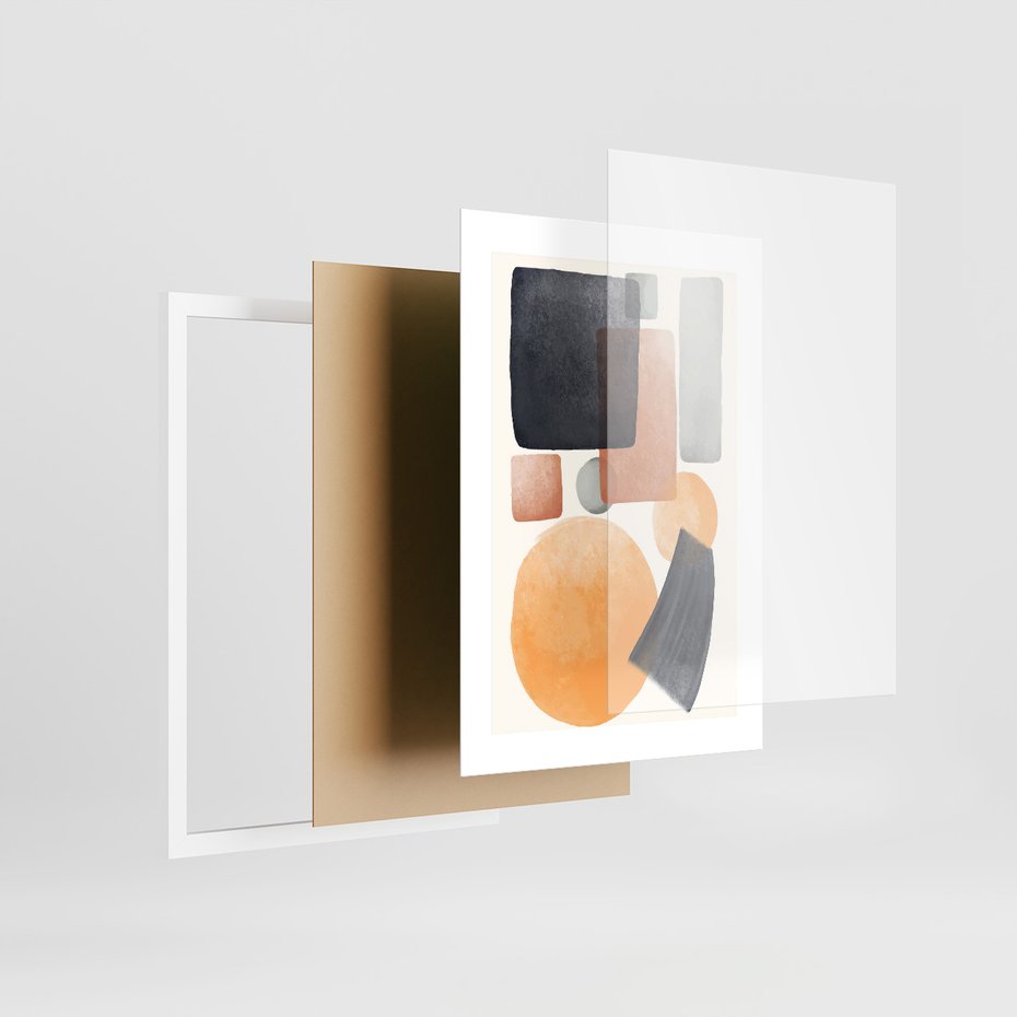 Zestaw obrazy w ramie 30x40 galeria - Abstrakcja, skandynawski, styl - rama biała