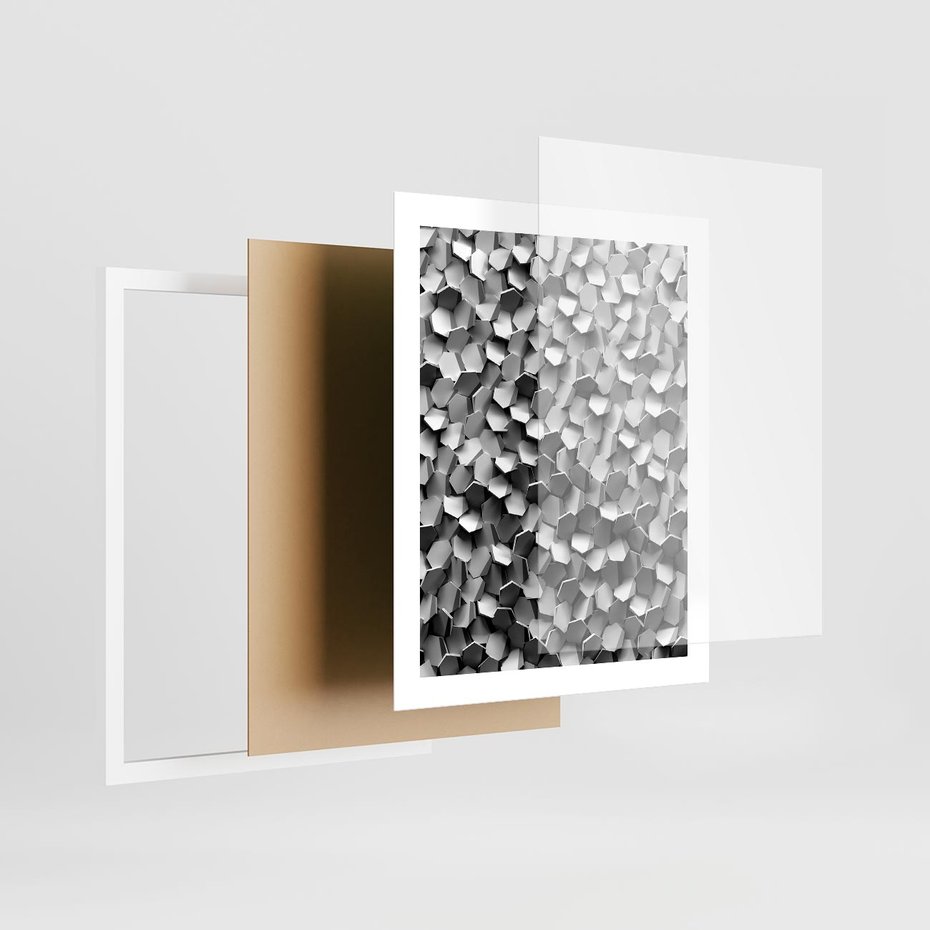 Plakat w ramie 40x50 - Odkryj głębię sztuki - graficzne, 3D - rama biała