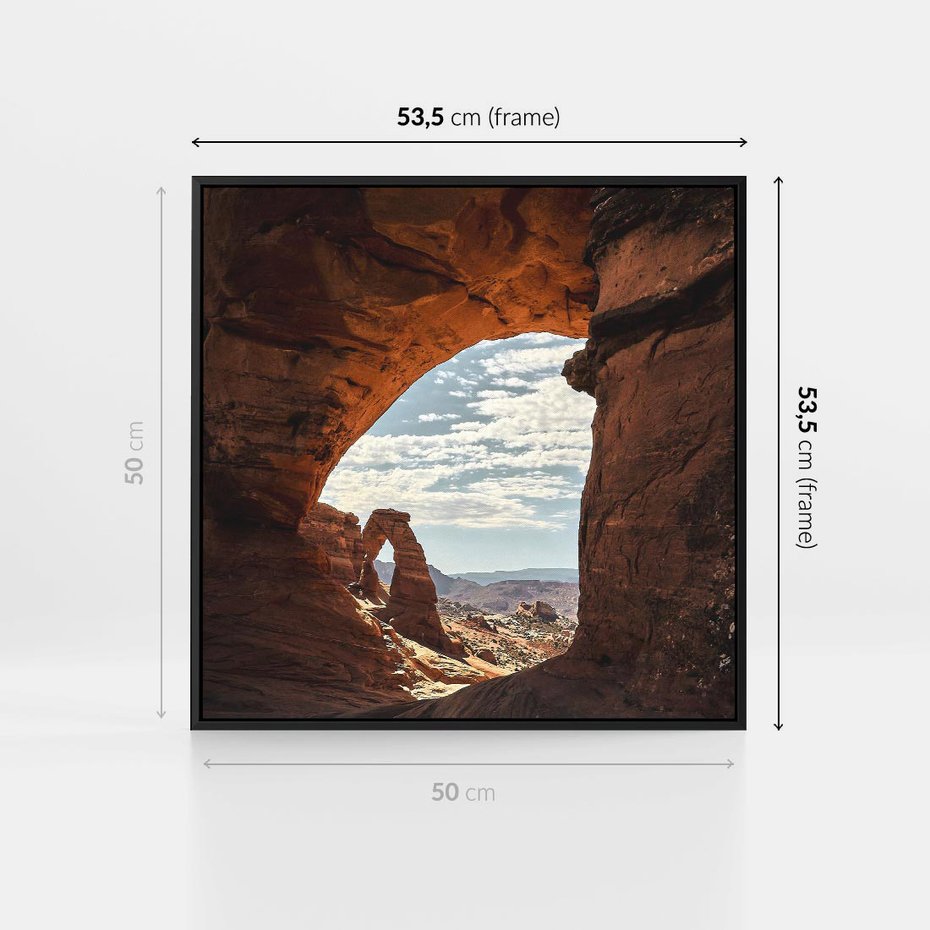 Obraz w ramie 50x50 - Magia pustynnego kanionu - pustynia, kanion - rama czarna