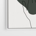 Obraz w ramie 50x50 - Bezczasowe Echo - szkic jedną linią, one line - rama biała