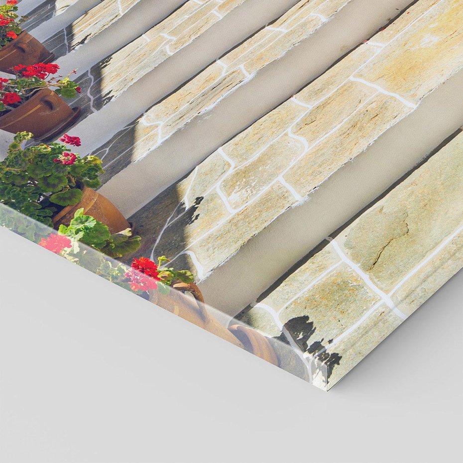 Obraz na płótnie 70x100 - Urok Greckiej Uliczki - grecka, uliczka