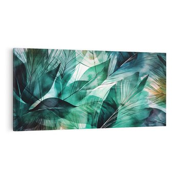 Obraz na płótnie 100x50 - Zieleń Tropików - tropikalne zielone liście palmy, monstera
