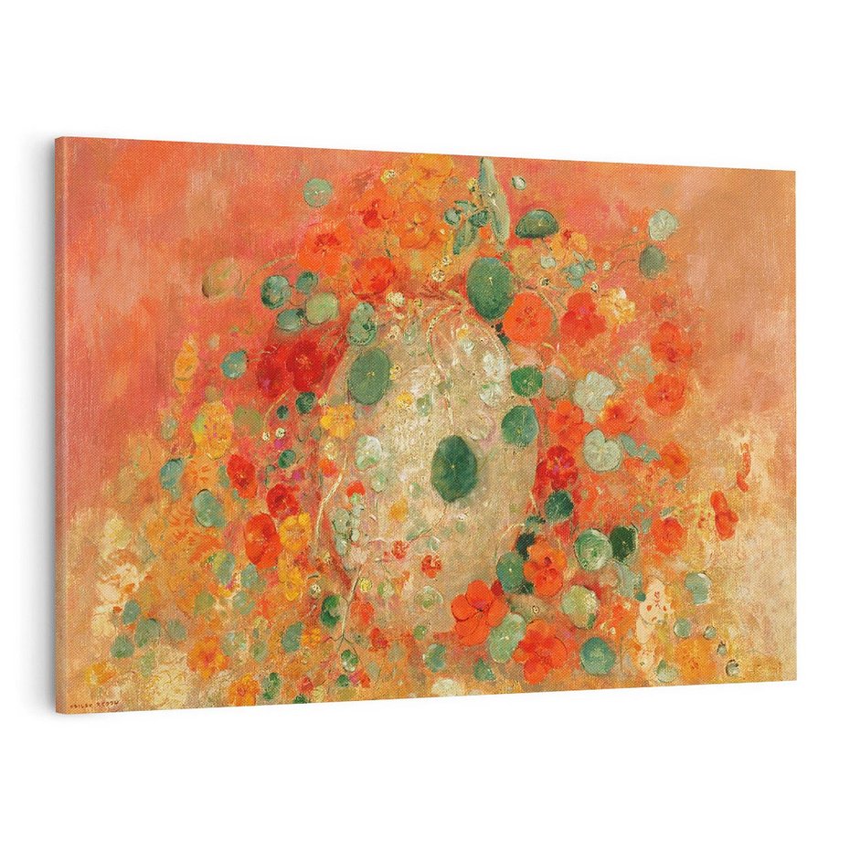 Obraz na płótnie 120x80 - "Nasturcje" (1905) Odilon Redon - Reprodukcja - reprodukcja, obraz na płótnie