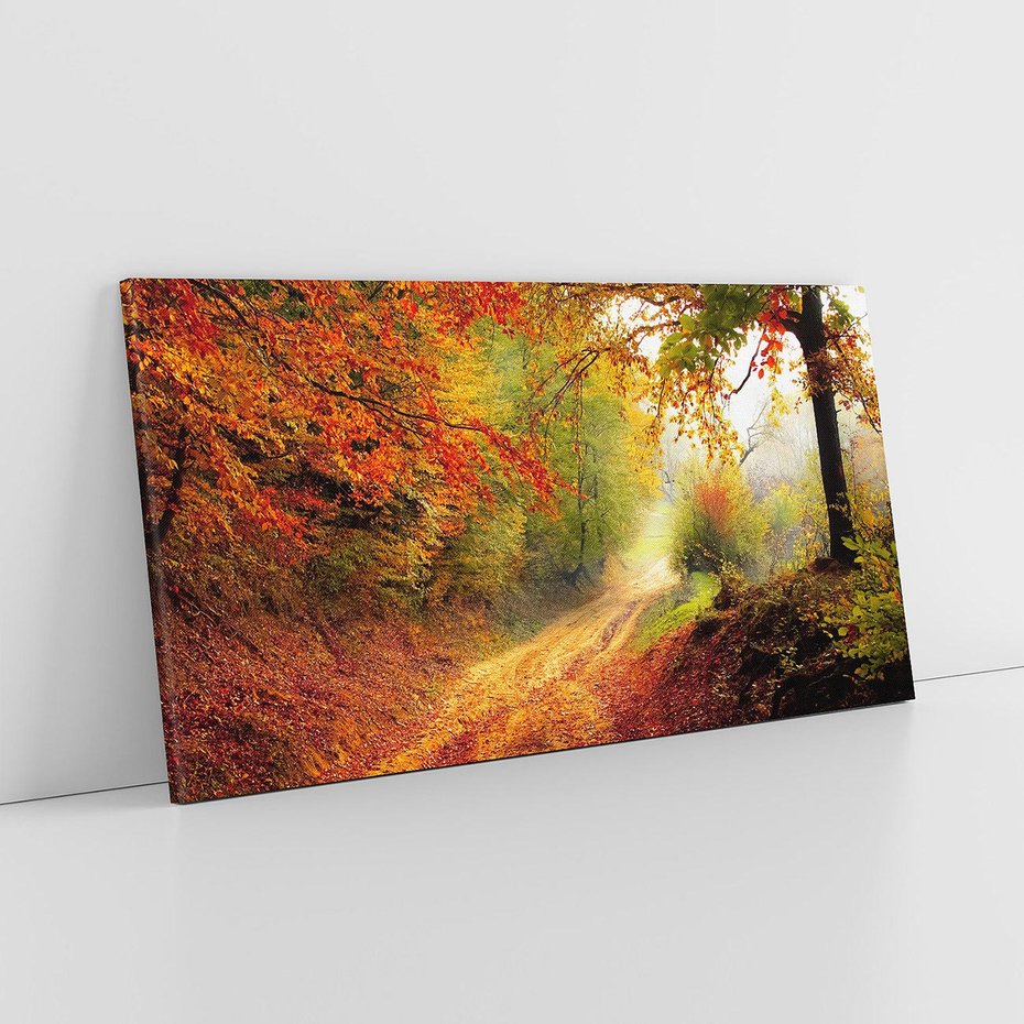 Obraz na płótnie 120x60 - Jesienny urok magia lasu - las, jesień