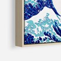 Obraz w ramie 50x50 - Fala Japandi - wielka fala w Kaganawie, obraz Hokusai - rama drewno