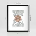 Plakat w ramie 40x50 - Przenikające Widzenia - półkola, koło - rama czarna